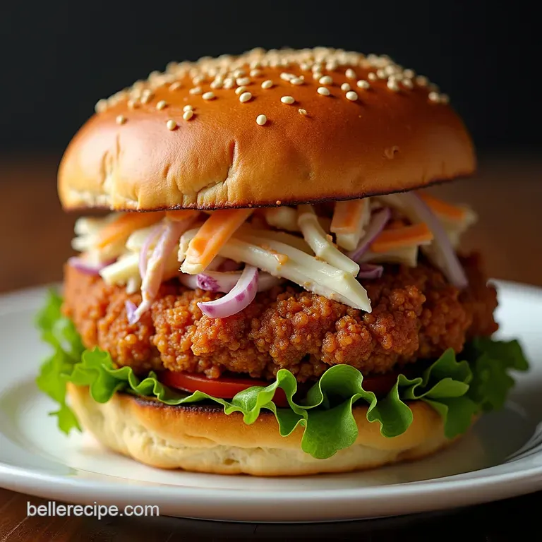 The Nashville Knockout Crispy Hot Chicken Sandwich with Tangy Slaw