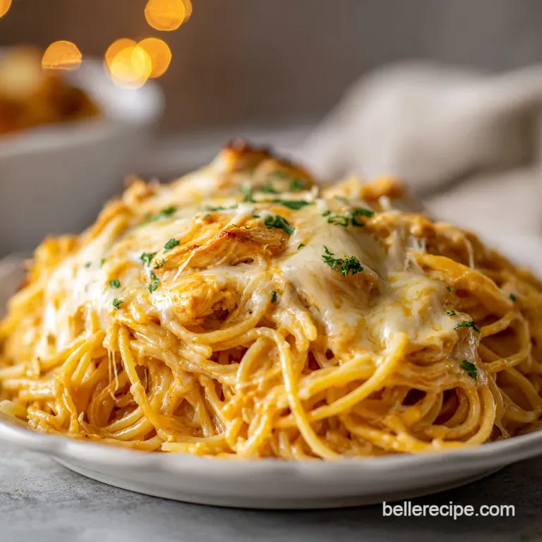 Crock Pot Cheesy Chicken Spaghetti
