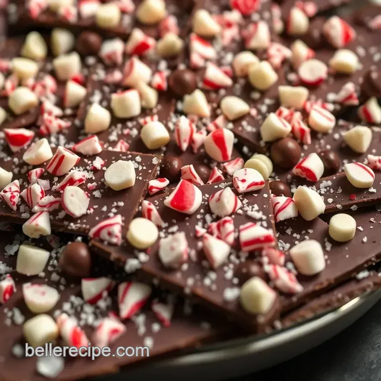 Crushed Peppermint Chocolate Bark presentation
