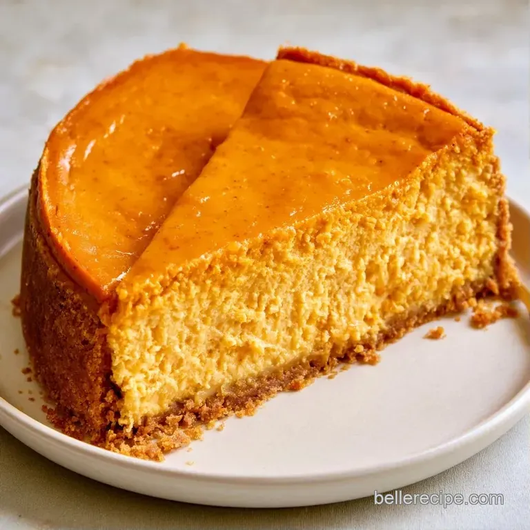 A slice of vibrant orange cake on a white plate, garnished with a sprinkle of cinnamon and a fresh mint leaf.