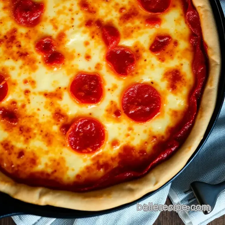 Deep Dish Delight: Cast Iron Skillet Pizza presentation