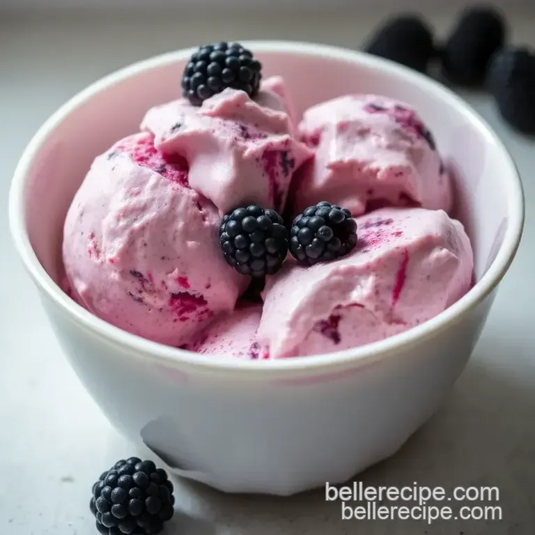Deliciously Creamy Blackberry Ice Cream presentation