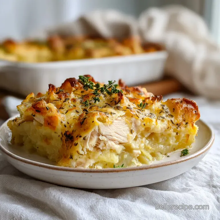 Easy Chicken Hashbrown Casserole: Creamy and Golden