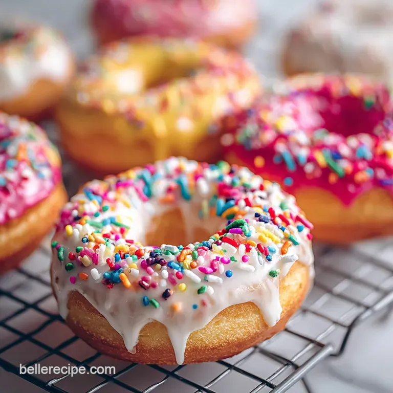 A glazed vegan donut sits atop a white plate, with a colorful array of fresh berries surrounding it.