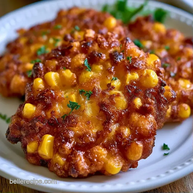 Crispy golden patties arranged on a white ceramic platter with a side of zesty dip and vibrant microgreen garnish.