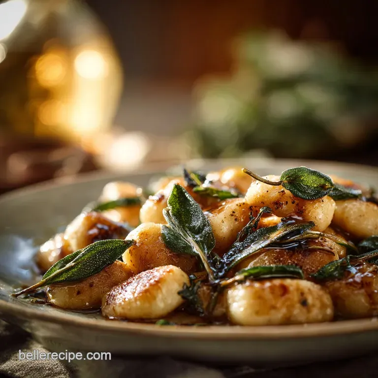 Featherlight Glutenfree Potato Gnocchi with Browned Butter Sage presentation