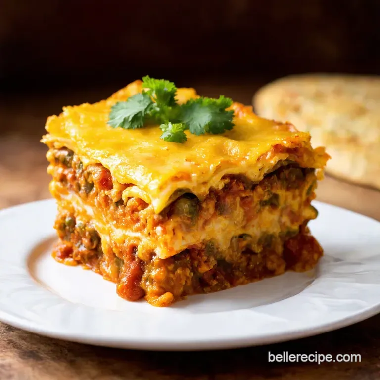 Fiesta Layer Bake Mexican Lasagna Delight presentation