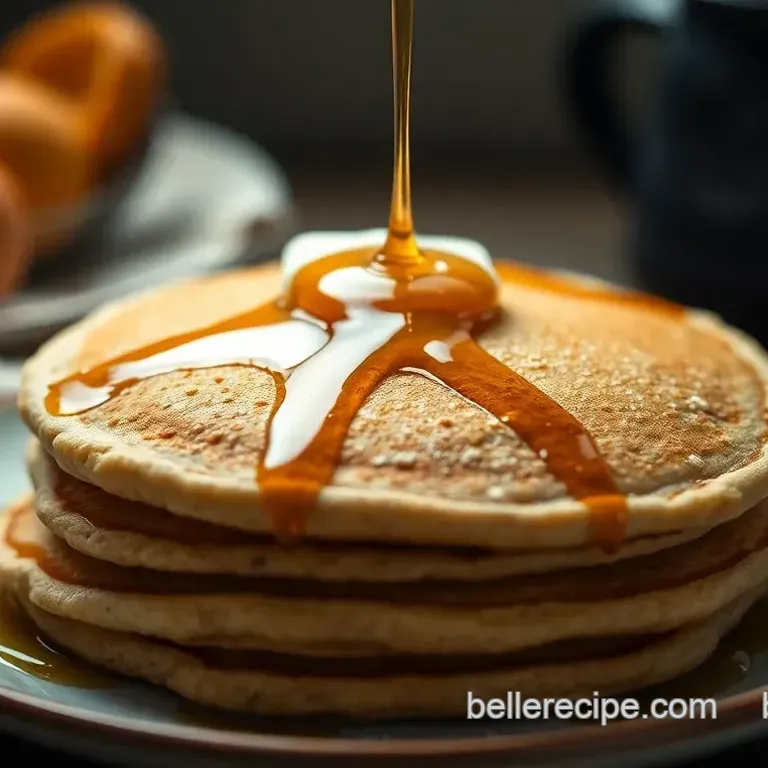 Fluffy Buckwheat Pancakes with Maple Syrup