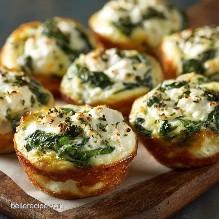 Egg White Bites: Fluffy Spinach Feta Red Pepper Protein