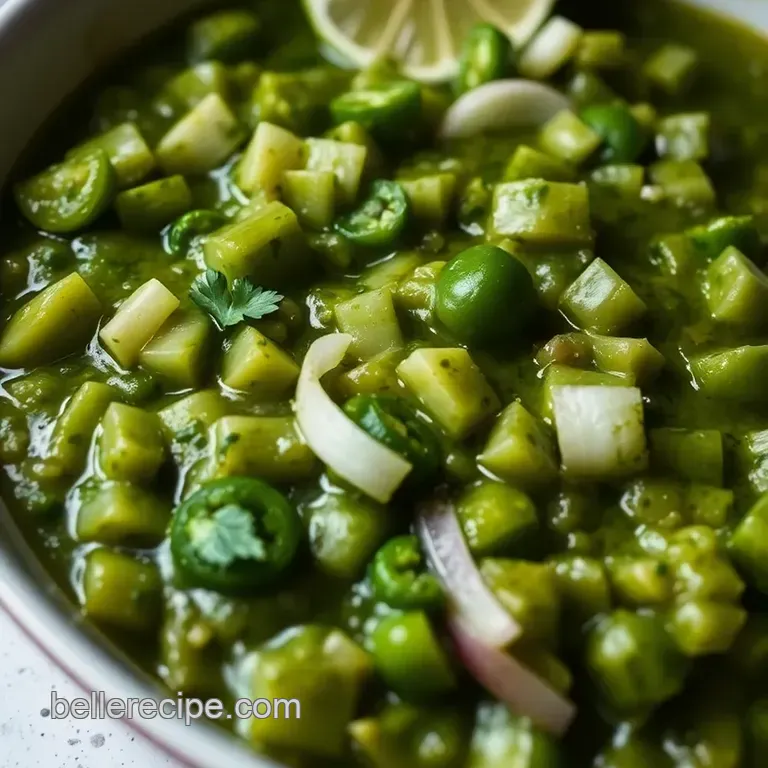 Fresh Tomatillo Salsa Verde presentation