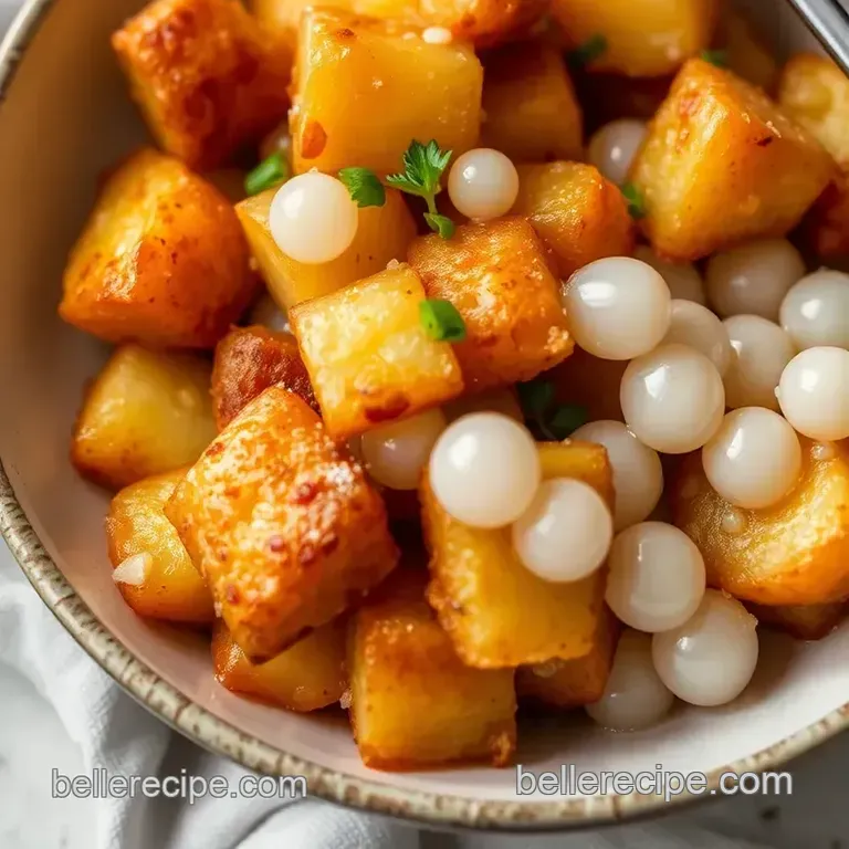 Sweet Boba-Fried Potatoes: A Crunchy & Sweet Fusion Delight presentation
