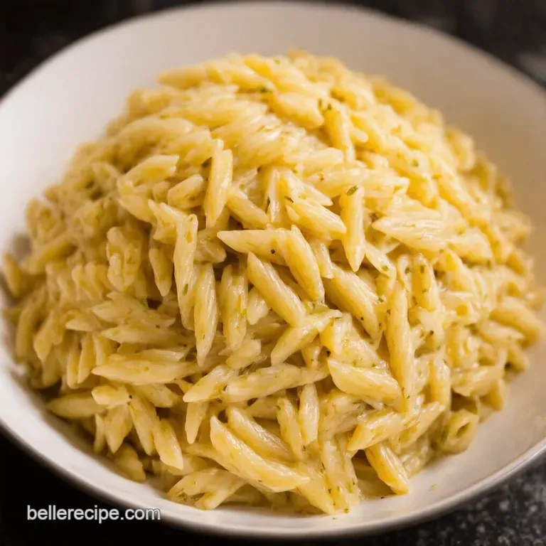 Garlic Butter Orzo a Simple and Flavorful Side Dish presentation