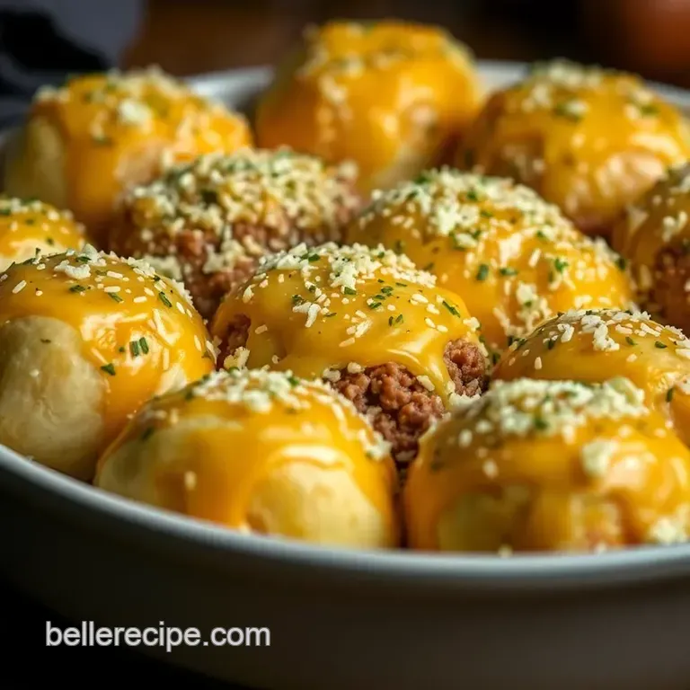 Garlic Parmesan Cheeseburger Bombs: Flavorful Bites of Delight presentation