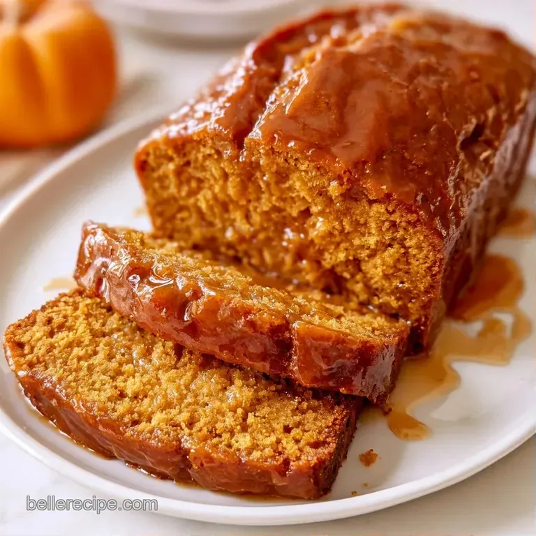 Thick slice of orange spiced cake on a white plate, topped with a pat of melting butter and a drizzle of honey.