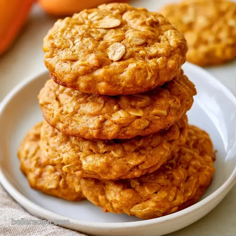 A neat stack of warm, spice-colored cookies on a white plate, accompanied by a light dusting of cinnamon powder.