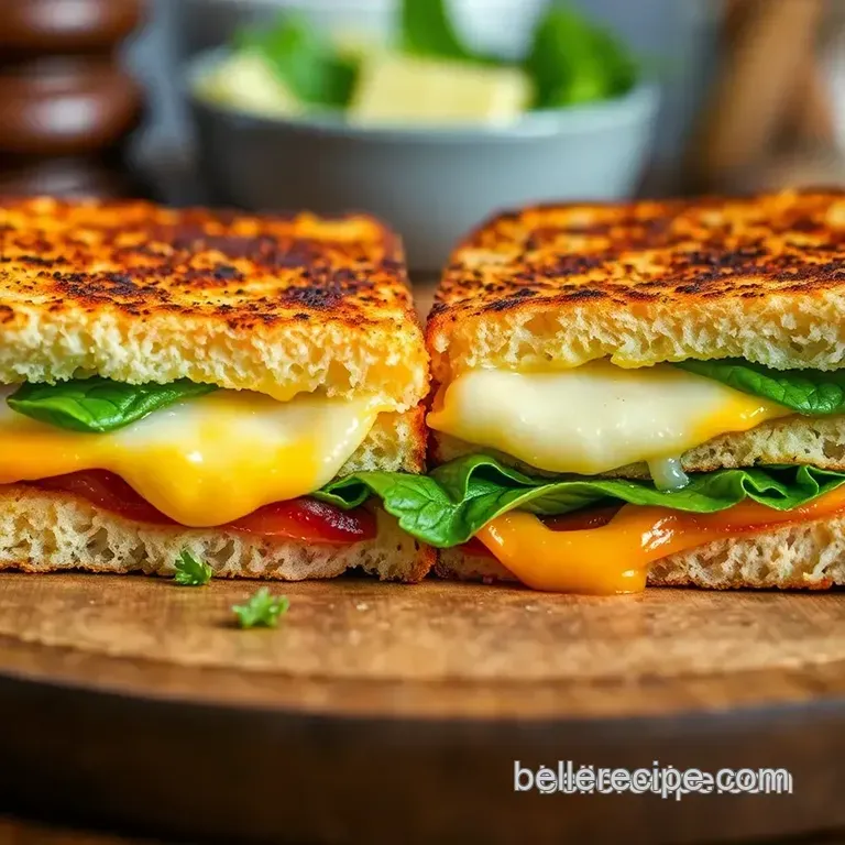 Gourmet Grilled Cheese with Caramelized Onions & Gruyere presentation