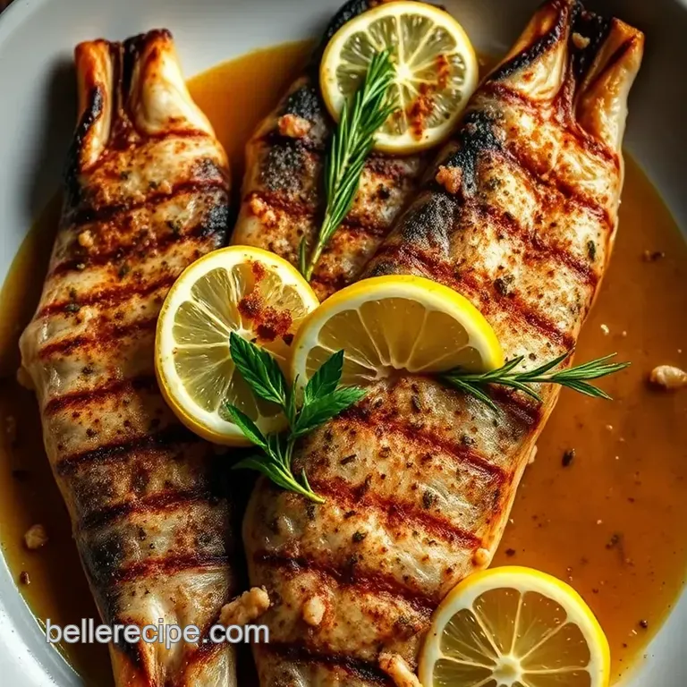 Grilled Branzino with Lemon and Herbs presentation