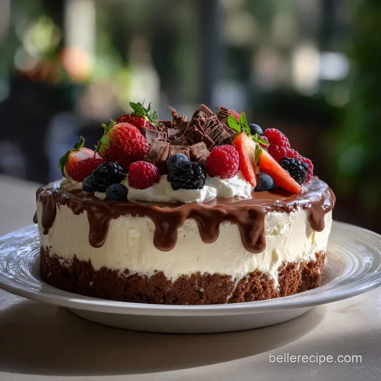 Elegant slice of cake showcasing moist layers and creamy frosting on a white plate. Garnished with a single fresh raspberr...