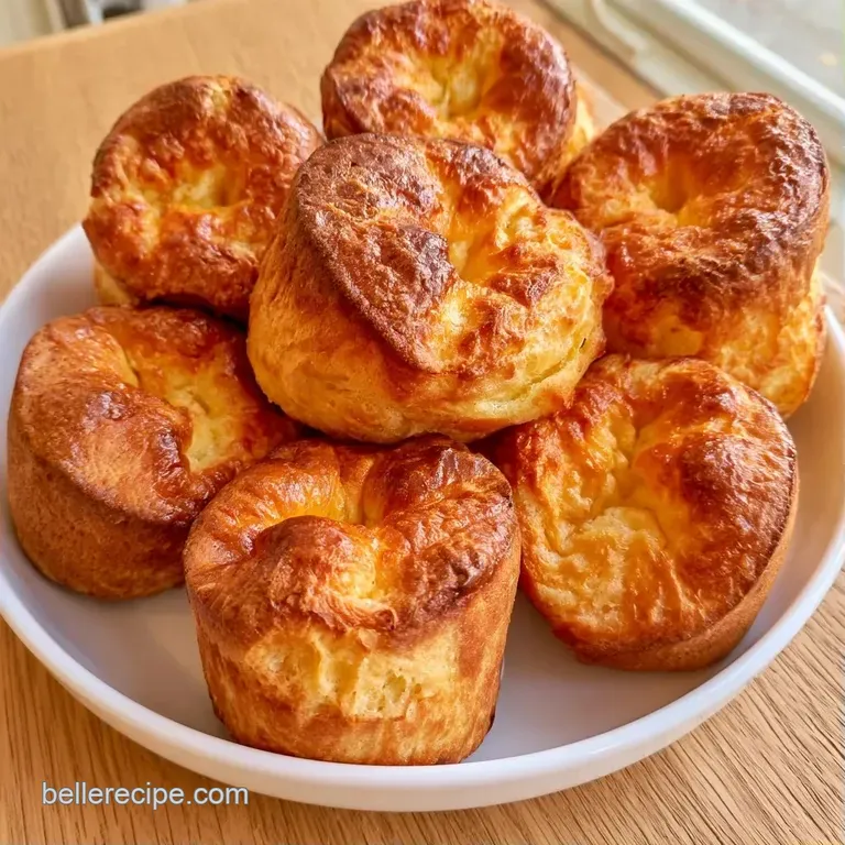 Towering golden-brown pastries arranged on a white porcelain plate with a pat of yellow butter melting slowly.