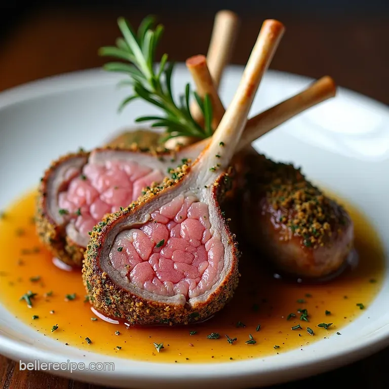 HerbCrusted Rack of Lamb with RosemaryGarlic Pan Sauce