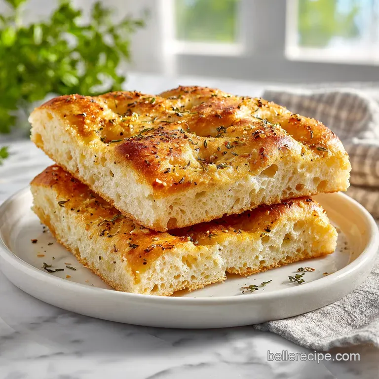 A rustic slice of focaccia, glistening with olive oil, artfully arranged with fresh cherry tomatoes.