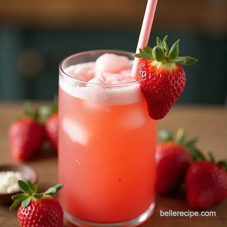 The Ultimate Homemade Pink Drink Strawberry Coconut Refresher presentation