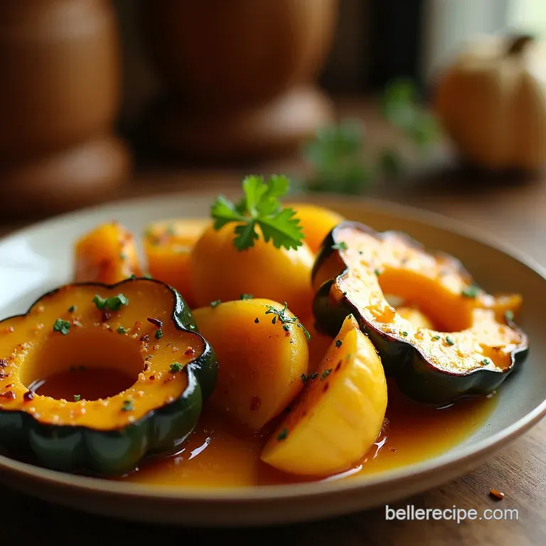 Honeyglazed Roast Delicata Squash with Toasted Pecans Sage presentation
