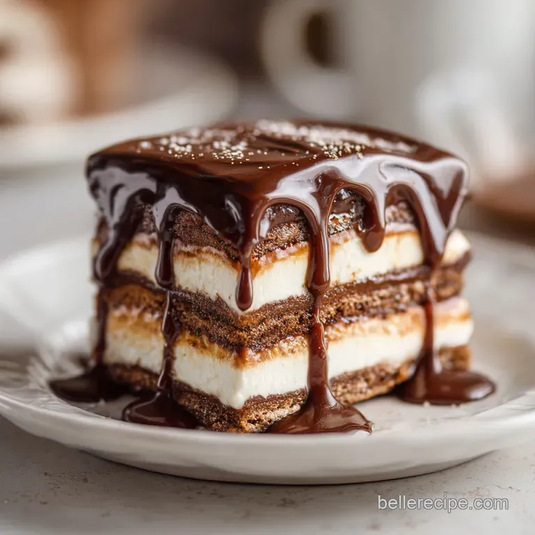 No Bake Hot Chocolate Lasagna