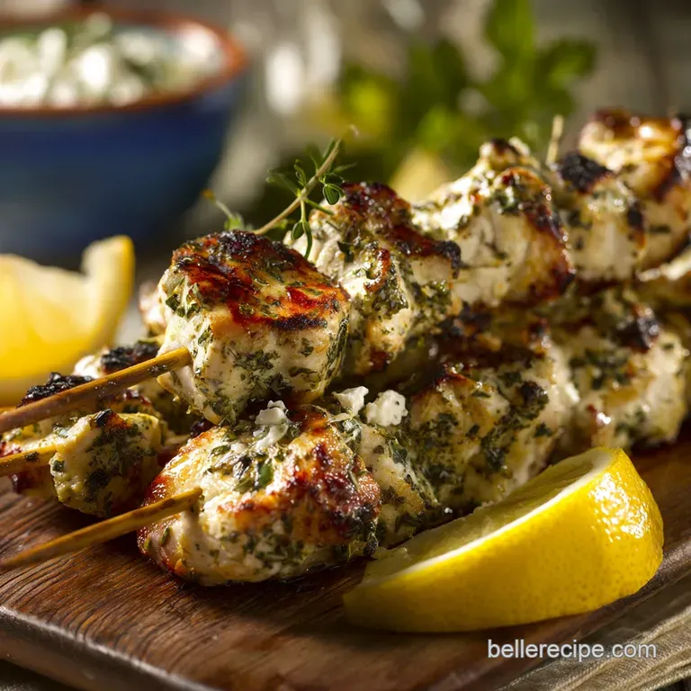 Essential Greek Lemonherb Chicken Souvlaki Skewers presentation