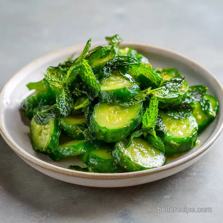 Lemon Herb Smashed Cucumber Salad with Mint: Zesty