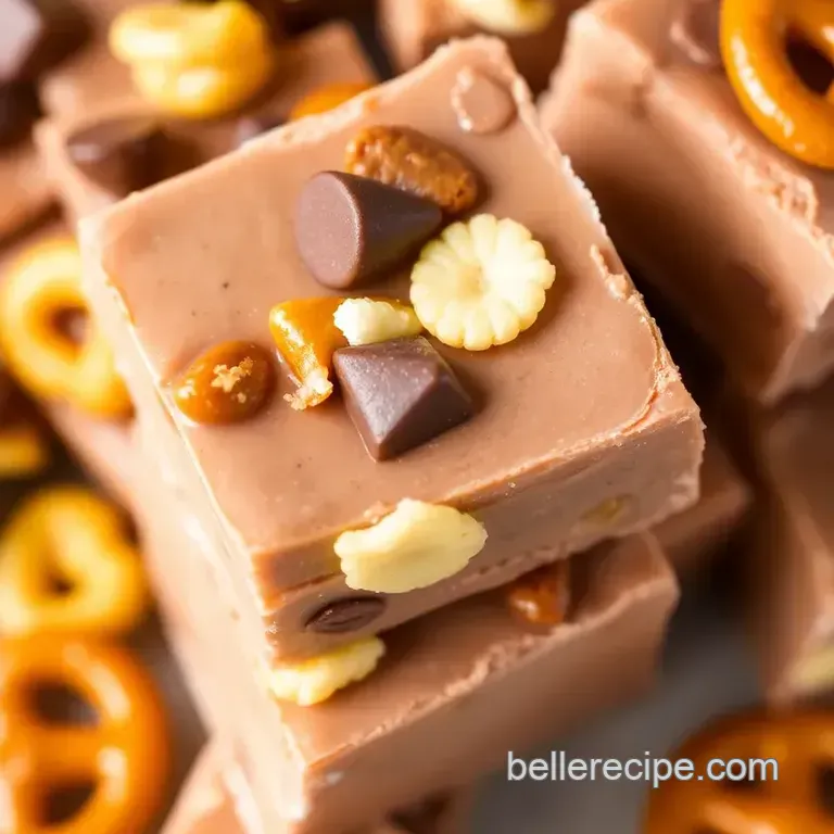 Sweet Salty Pretzel Fudge presentation