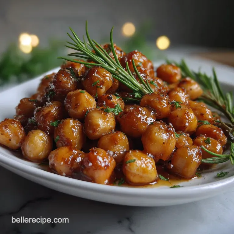 Elegant white plate showcasing a generous portion of creamy chickpeas, drizzled with olive oil, and a sprinkle of paprika,...