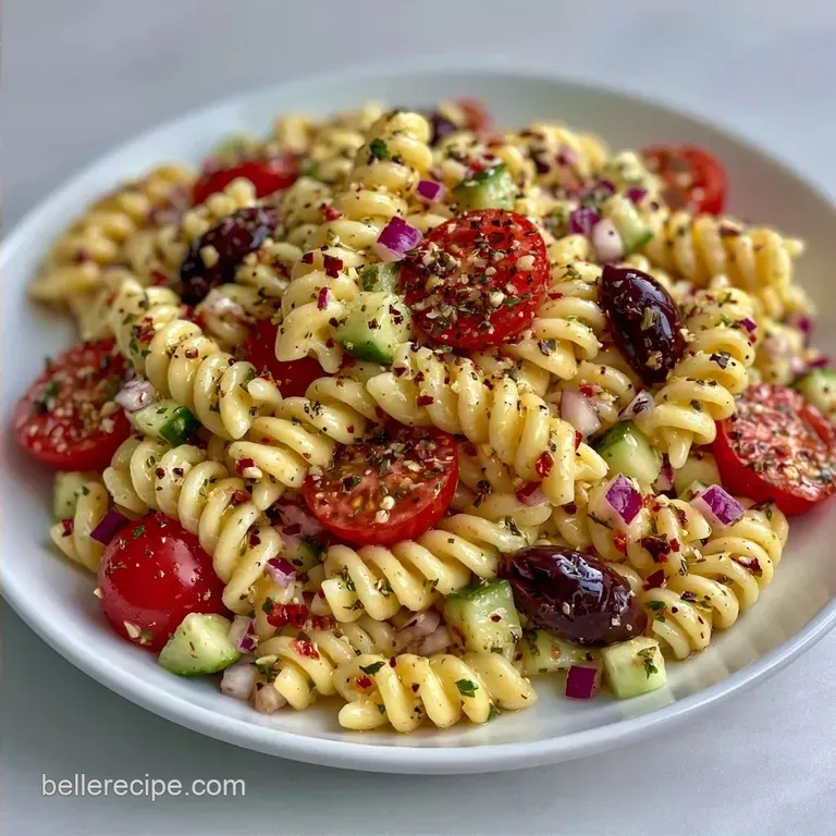 Mediterranean Cold Pasta Salad with Feta