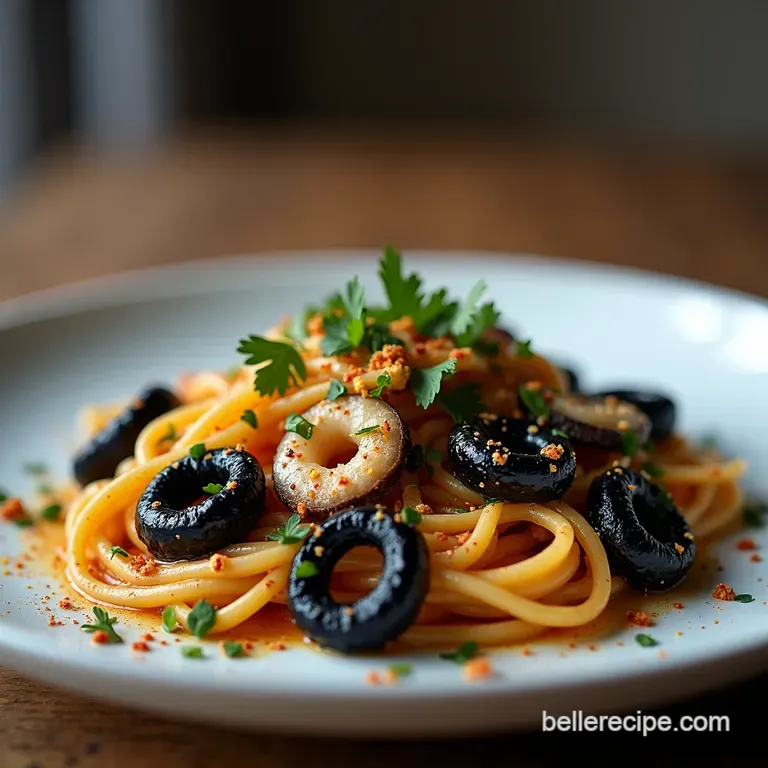 Midnight Calamari Squid Ink Pasta with Garlic Chili
