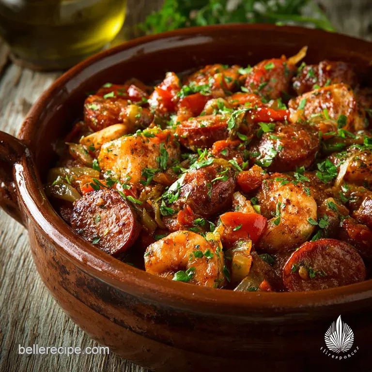 Pastalaya Recipe: the Big Easy One-Pot Smoky Chicken and Andouille presentation