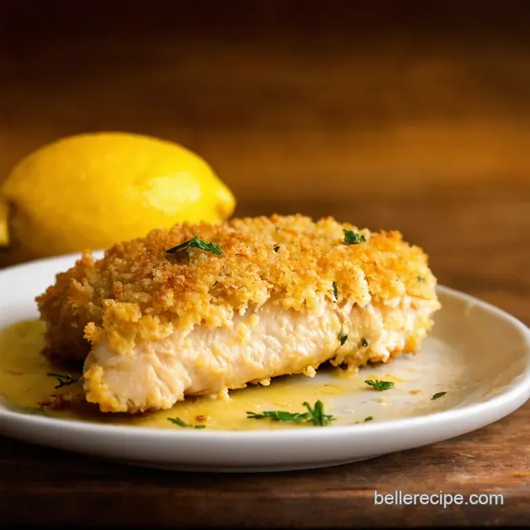 Parmesan Crusted Chicken with Lemon Herb Panko presentation