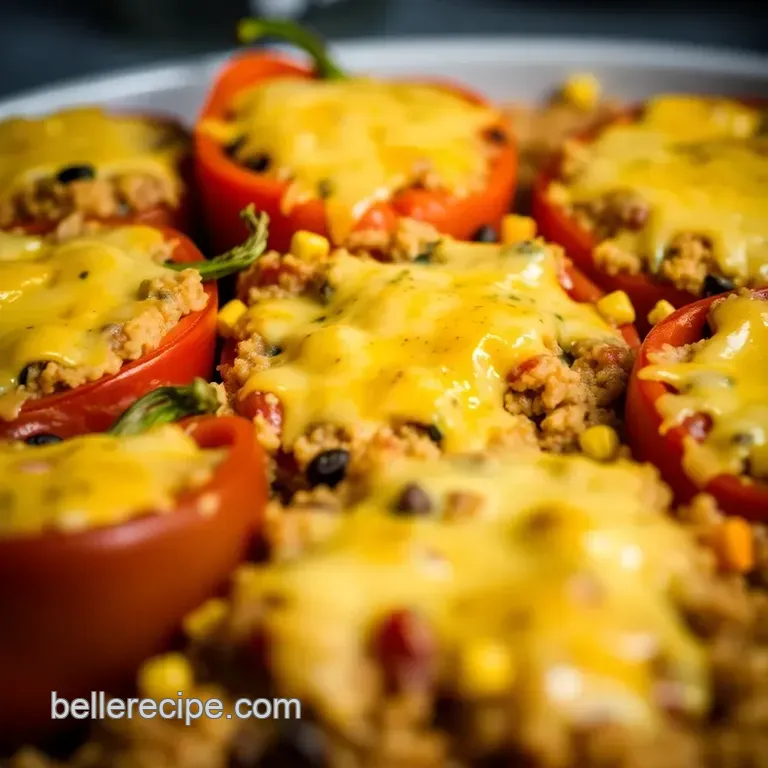 Pepper Jack Cheesy Stuffed Peppers presentation