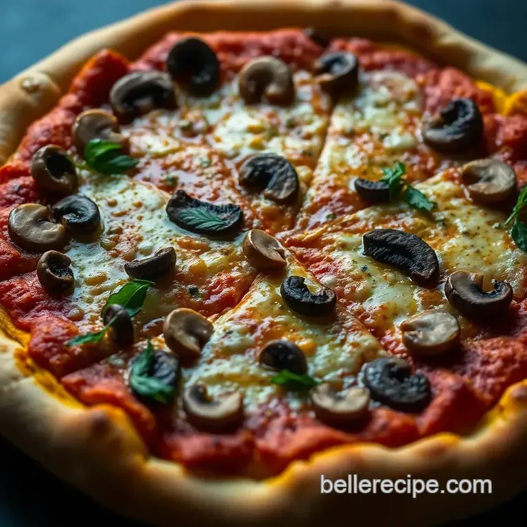Perfectly Crafted Funghi Pizza: A Mushroom Lover' s Delight presentation