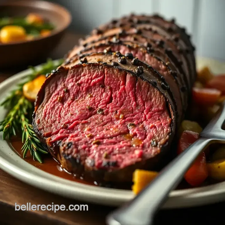 Perfectly Roasted Beef Tenderloin with Herb Butter presentation
