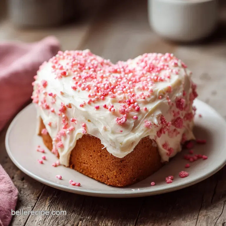 Pink Heart Cake with Vanilla Frosting