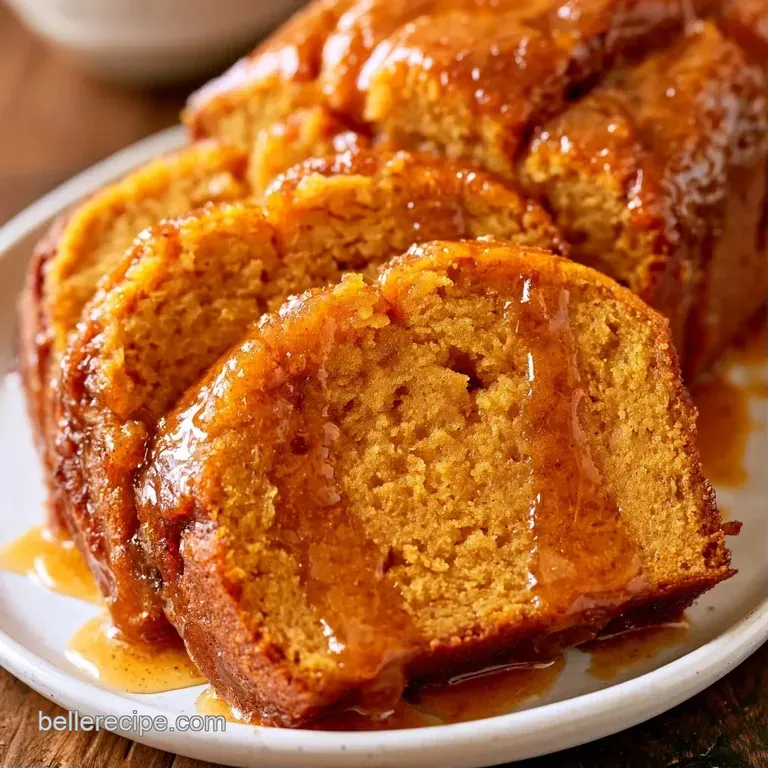 A thick slice of orange spiced cake with dripping white icing resting on a matte grey plate with a linen napkin.