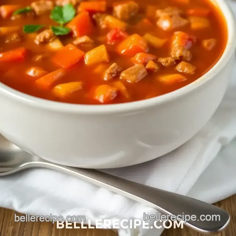 Quick Beefy Tomato Soup - Comforting Delight presentation