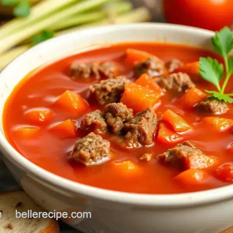 Easy Quick Beefy Tomato Soup - Comforting Delight for Cold Nights
