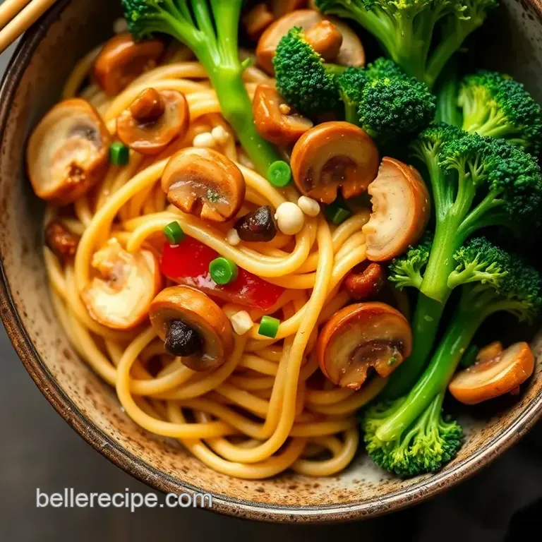 Broccolini Miso-Ginger Ramen presentation