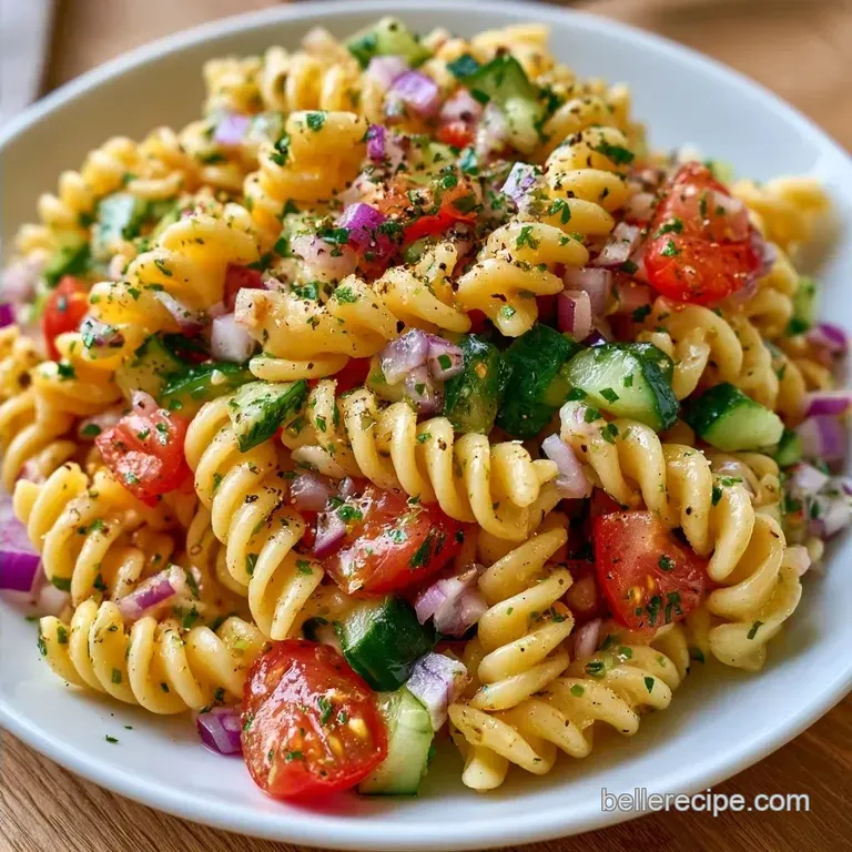 Red Onion Pasta Salad with Feta