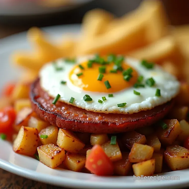 Ring Bologna Potato Hash with a Fried Egg