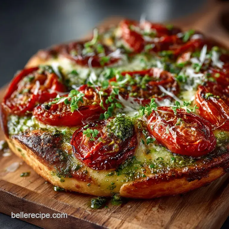 The Riviera Green Basil Pesto Pizza with Roasted Cherry Tomatoes