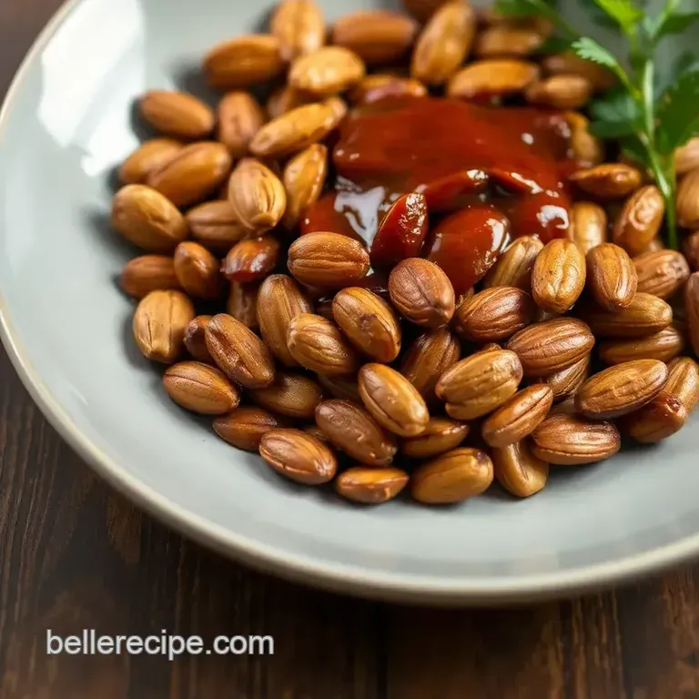 Umami Roasted Almonds with Savory Asian Sauce presentation