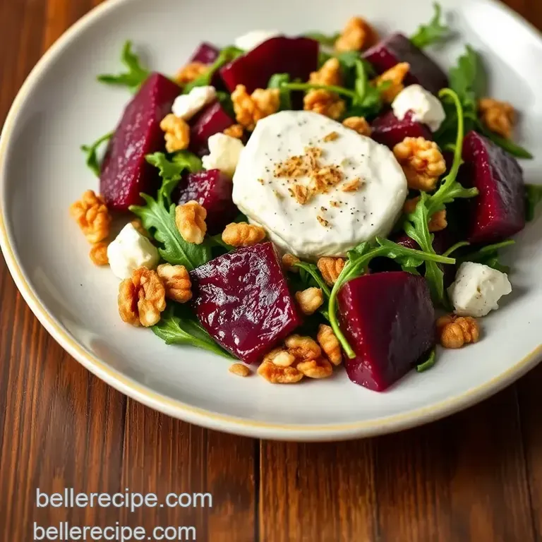 Roasted Beet Salad with Goat Cheese Delight presentation