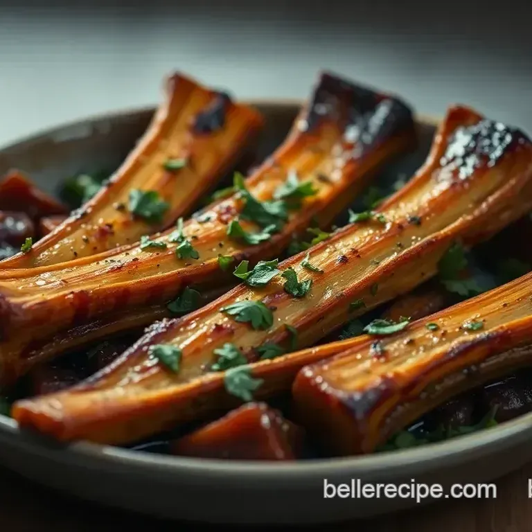 Roasted Bone Marrow with Parsley-Caper Salad & Toasted Baguette